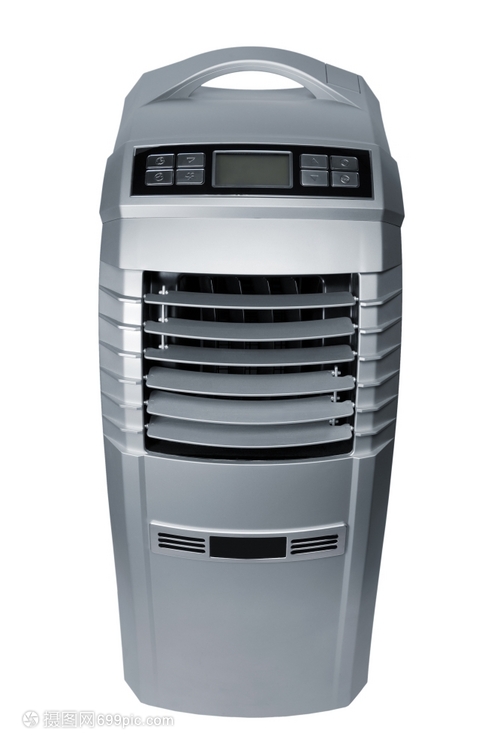 白色背景的現代移動空調機